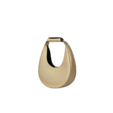 Gold Faux Leather Crescent Mini Handbag