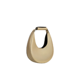Gold Faux Leather Crescent Mini Handbag