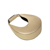 Gold Faux Leather Crescent Mini Handbag