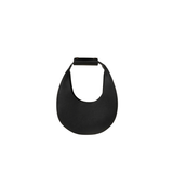 Black Faux Leather Crescent Mini Handbag