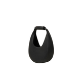 Black Faux Leather Crescent Mini Handbag