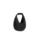 Black Faux Leather Crescent Mini Handbag