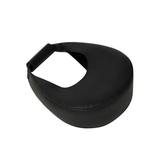 Black Faux Leather Crescent Mini Handbag