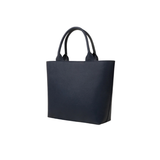 Navy Faux Leather Tote Bag