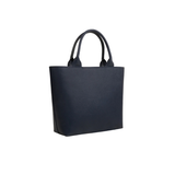 Navy Faux Leather Tote Bag