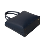 Navy Faux Leather Tote Bag
