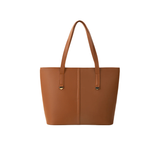 Tan Faux Leather Tote Bag