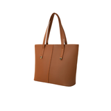 Tan Faux Leather Tote Bag