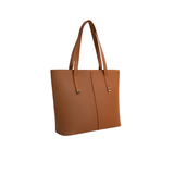 Tan Faux Leather Tote Bag