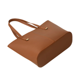 Tan Faux Leather Tote Bag