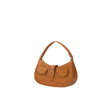 Tan Faux Leather Handbag with Adjustable Strap