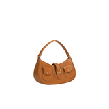 Tan Faux Leather Handbag with Adjustable Strap