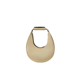 Gold Faux Leather Crescent Mini Handbag